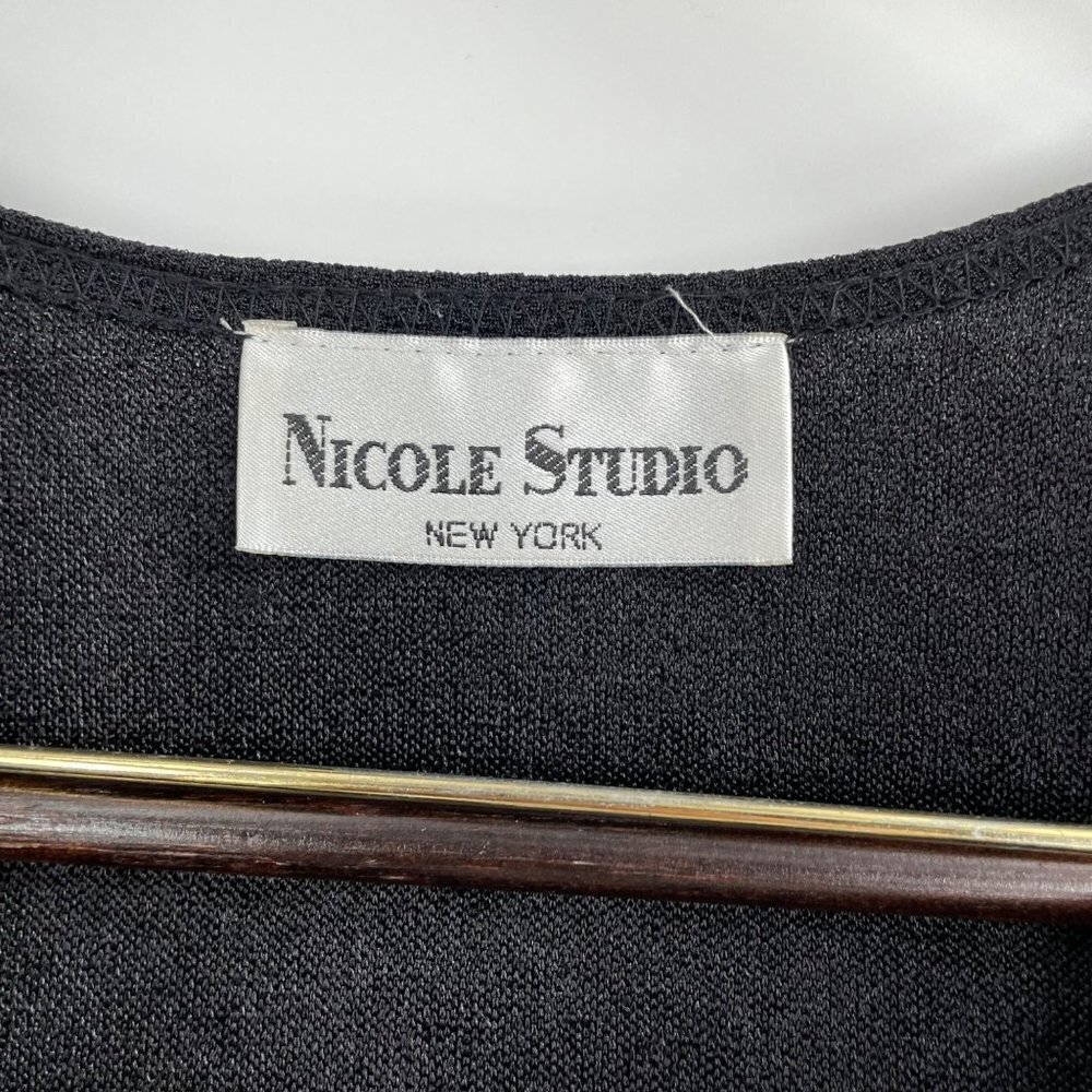 Nicole Studio Black One Button Sleeveless Outer Layer Vest Womens Size Large - Picture 3 of 5